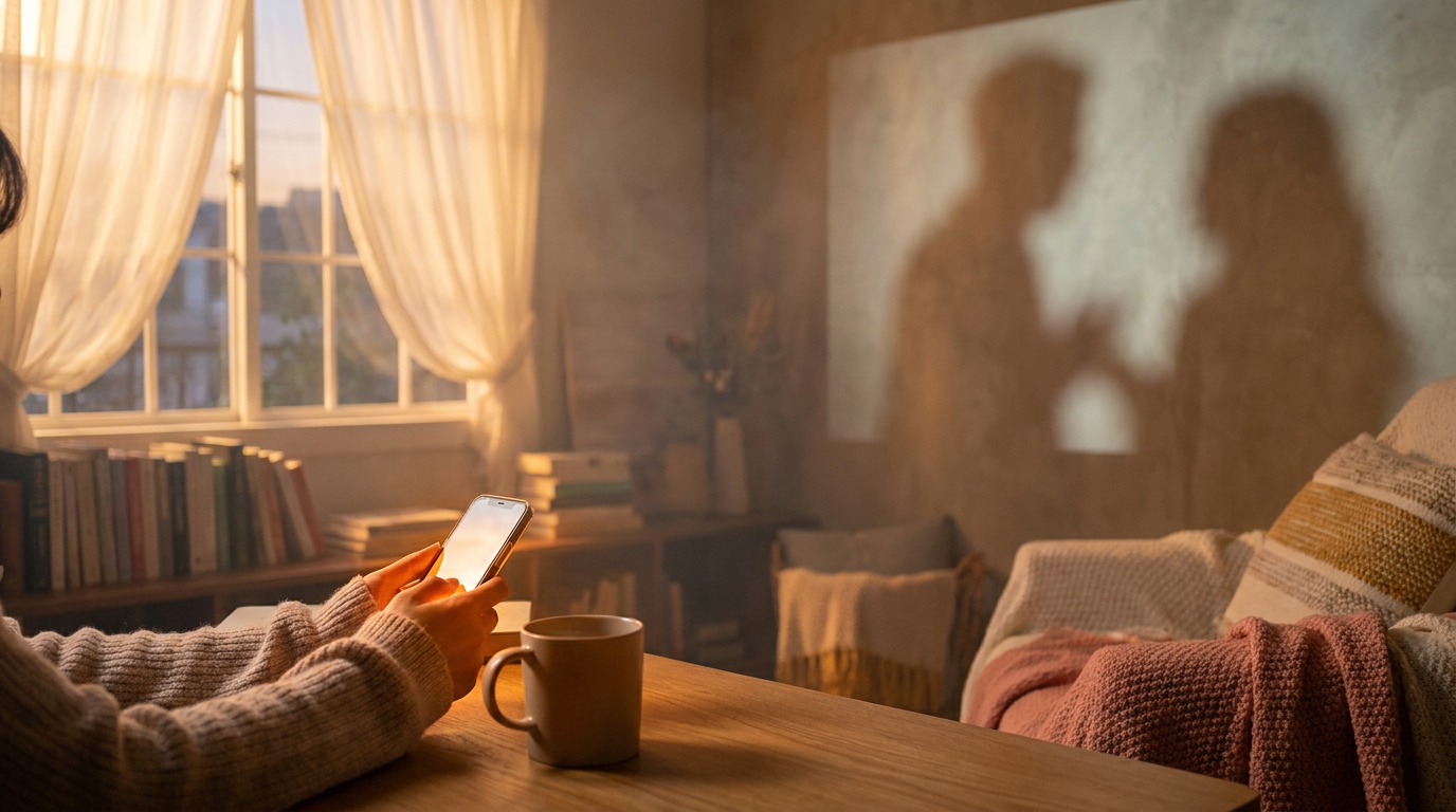 Warm atmospheric scene suggesting connection through conversation